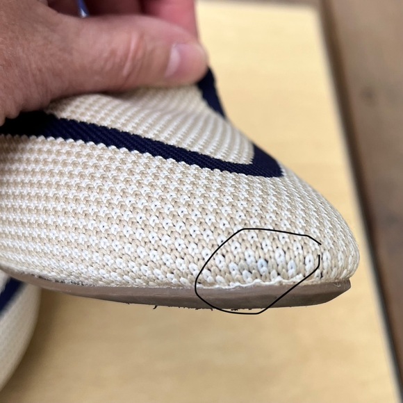 Birdies The Blackbird Knit Slip On Point Toe Flats In Eggshell Sz 7 - Picture 15 of 16